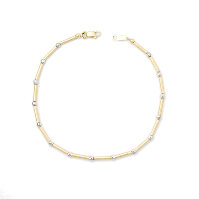 ...  New Anklets  Two Tone Yellow  White Gold â€œdiscoâ€ Bead Anklet