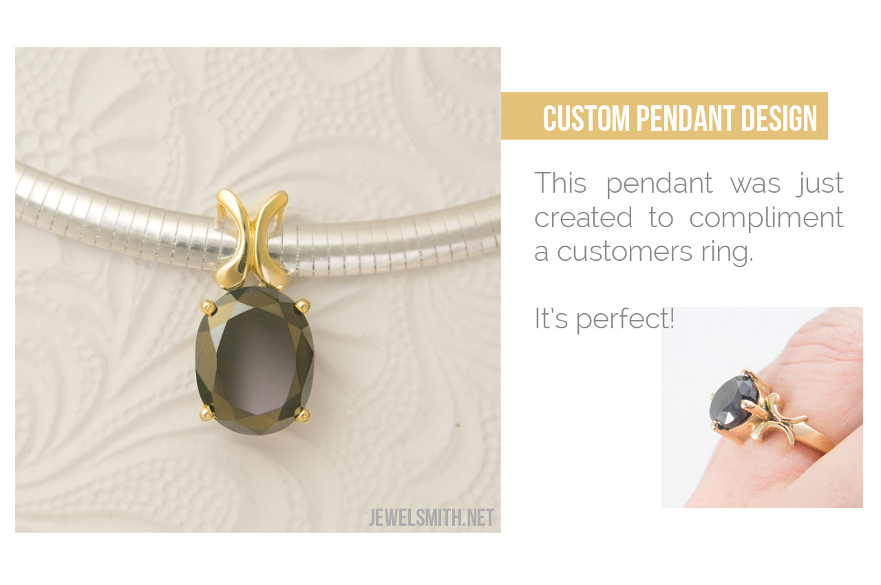 Custom created jewelry design. Pendant.