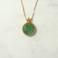 14k Fantasy Castle & Unicorn Reversible Necklace - Image 2