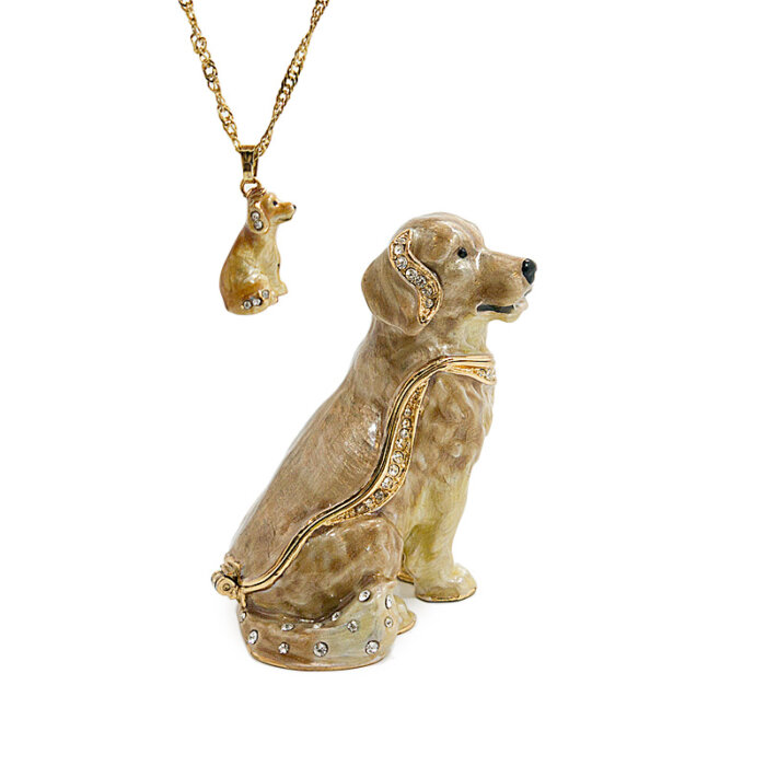 Great Golden Retriever Trinket Box & Necklace - Image 2