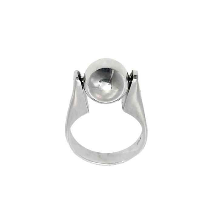 Sterling Silver Spinning Ball Ring