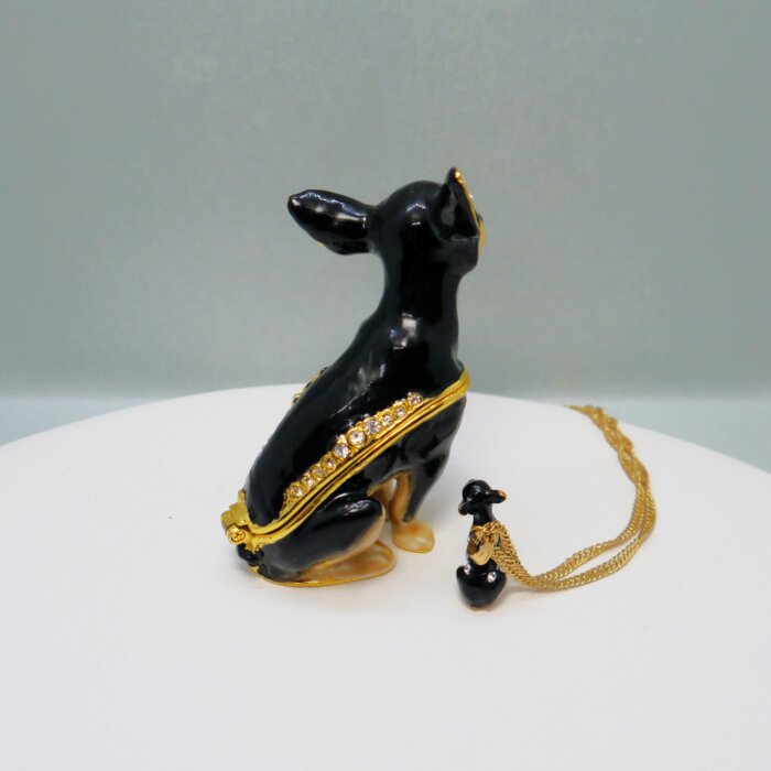 Midnight Chihuahua Trinket Box & Necklace - Image 3