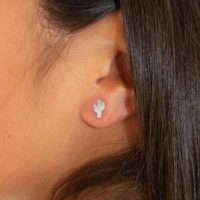 Dainty Polished Saguaro Cactus Stud Earrings - Image 2