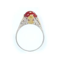 14k Gold Two-Tone Filigree Carnelian Ring - Image 2