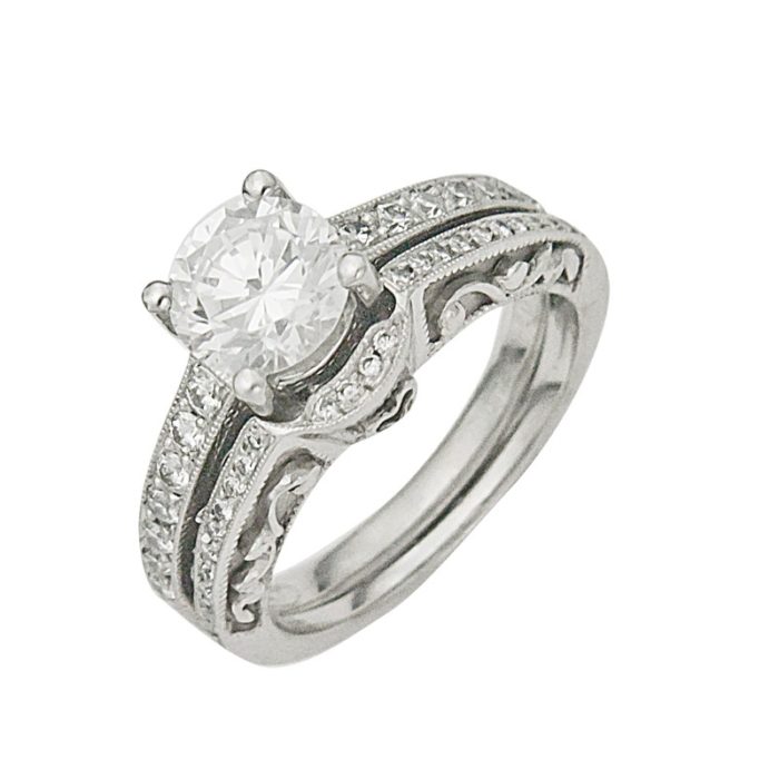 Designer Tacori Engagement Set Semi-mount in Platinum