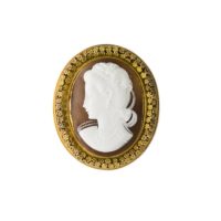 Large 1800's era Cameo Pin/Pendant, 18k Yelllow Gold