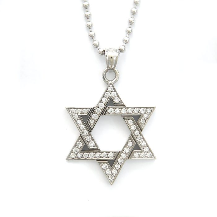 14k Star Of David Diamond Pendant