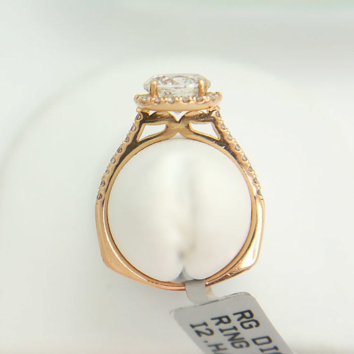 Square Halo Round Diamond Engagement Ring 14k Rose Gold (1.86ct) - Image 4