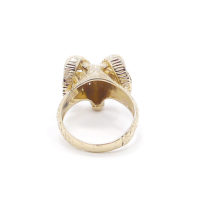 14k Vintage Aries 3D Ram Zodiac Ring, w Diamond Eyes, Celestial Astrology - Image 4