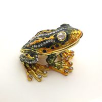 Enameled Frog Trinket Box with Matching Necklace By Jere - Image 2
