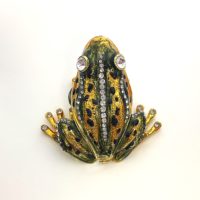 Enameled Frog Trinket Box with Matching Necklace By Jere - Image 3