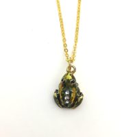 Enameled Frog Trinket Box with Matching Necklace By Jere - Image 5