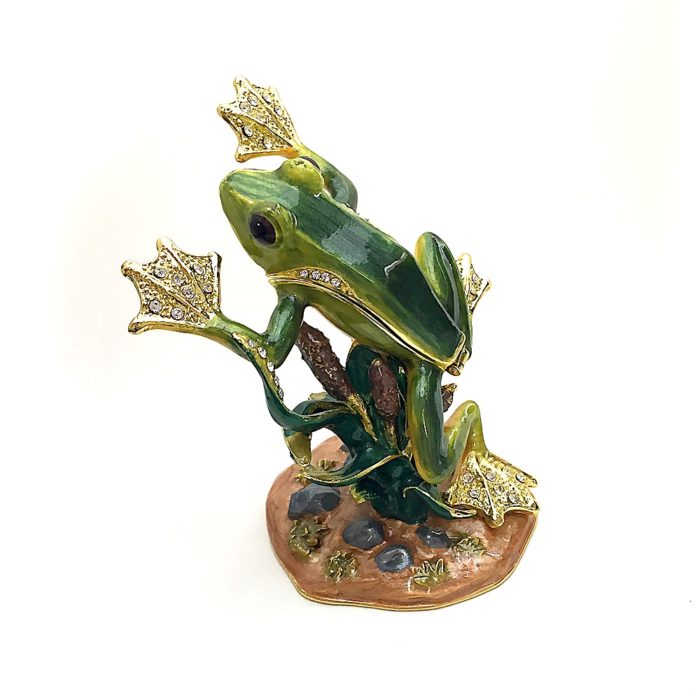 Leaping Tree Frog Trinket Box with Matching Necklace - Image 2