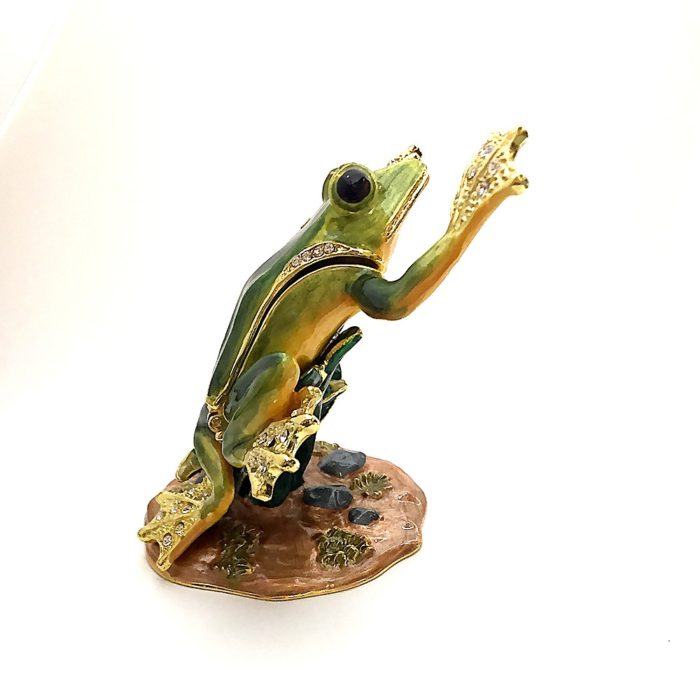 Leaping Tree Frog Trinket Box with Matching Necklace - Image 3
