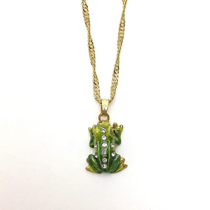 Leaping Tree Frog Trinket Box with Matching Necklace - Image 4