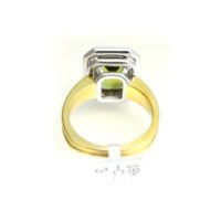 3.15 ct Natural Green Tourmaline, Two Tone Ring in 18k - Image 4