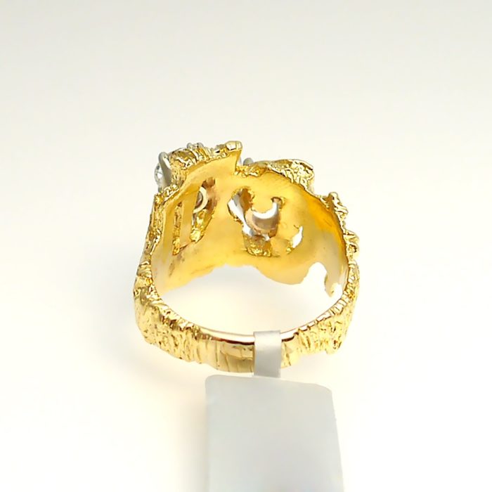 18k Vintage Lost Wax Diamond Ring 1.62 ctw - Image 4