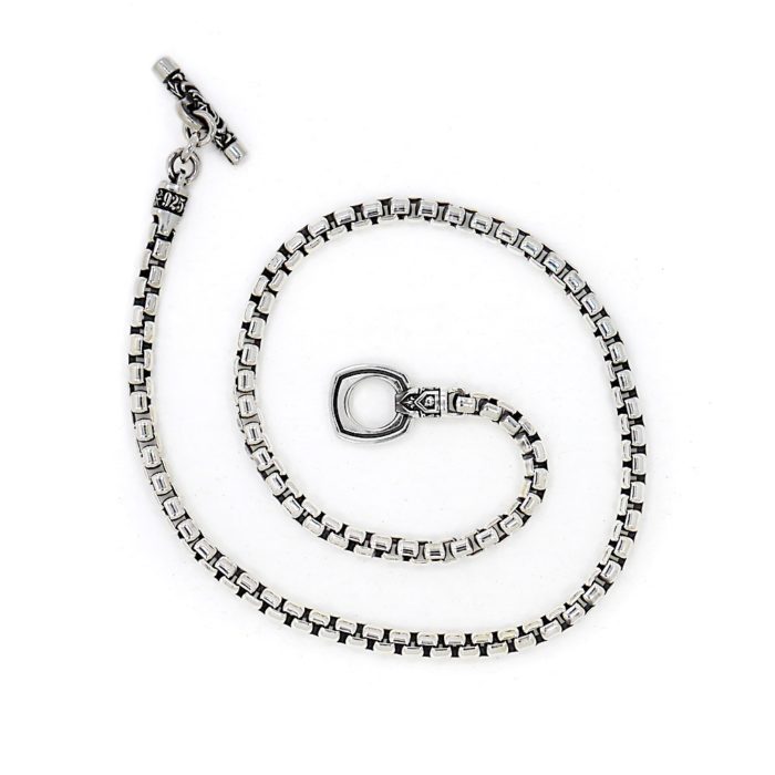 NightRider 5mm Box Toggle Necklace Chain in Sterling Silver, 18" - Image 2