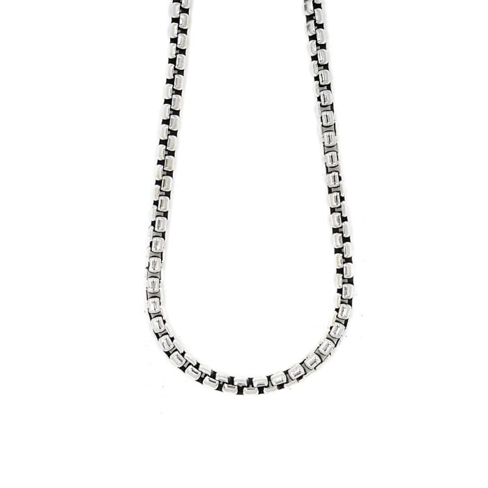 NightRider 5mm Box Toggle Necklace Chain in Sterling Silver, 18"