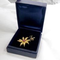 Vintage 1930's 18k Gold Tiffany & Co. Ruby Cluster Flower Brooch/Pin - Image 8