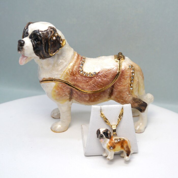 Hero St. Bernard Trinket Box & Necklace - Image 2