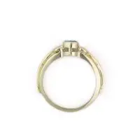 3 Stone, Two Toned, Blue Topaz Bezel Ring - Image 2