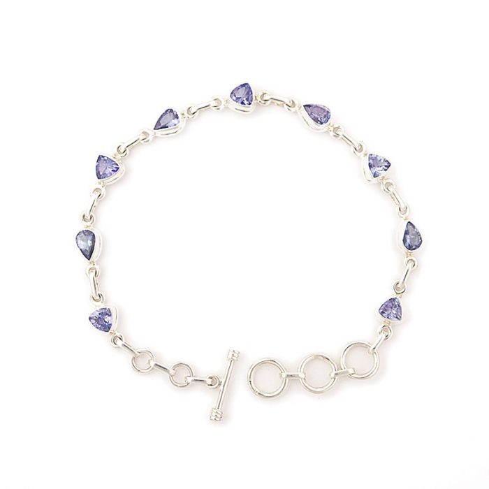 Sterling Silver Natural Tanzanite Bracelet