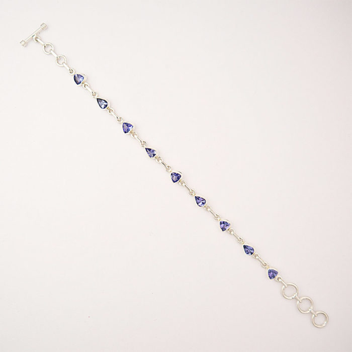 Sterling Silver Natural Tanzanite Bracelet - Image 2