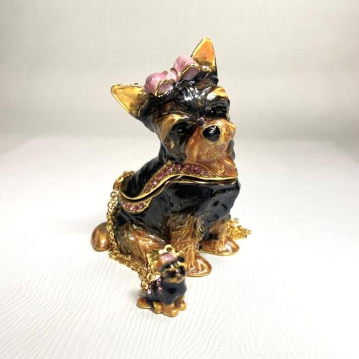 Sweetie Yorkie Trinket Box & Necklace