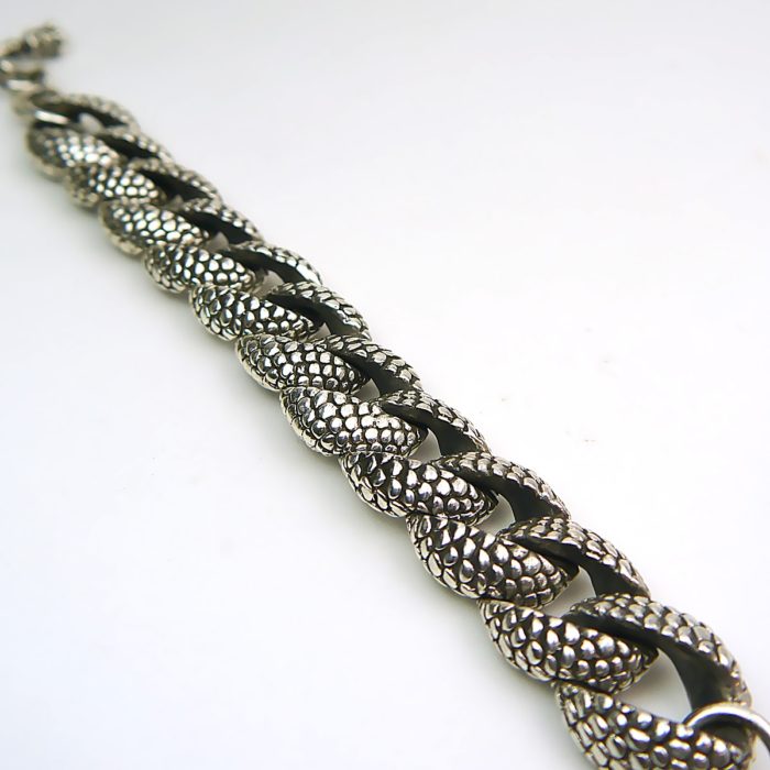 King Baby Snake Link Bracelet in Sterling Silver 10"