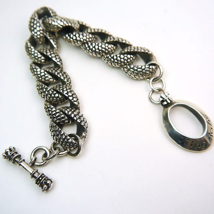 King Baby Snake Link Bracelet in Sterling Silver 10"
