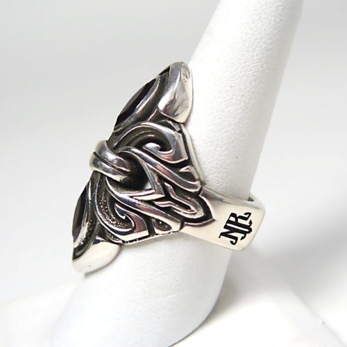 NightRider Alexandria Ring in Sterling Silver with Garnets