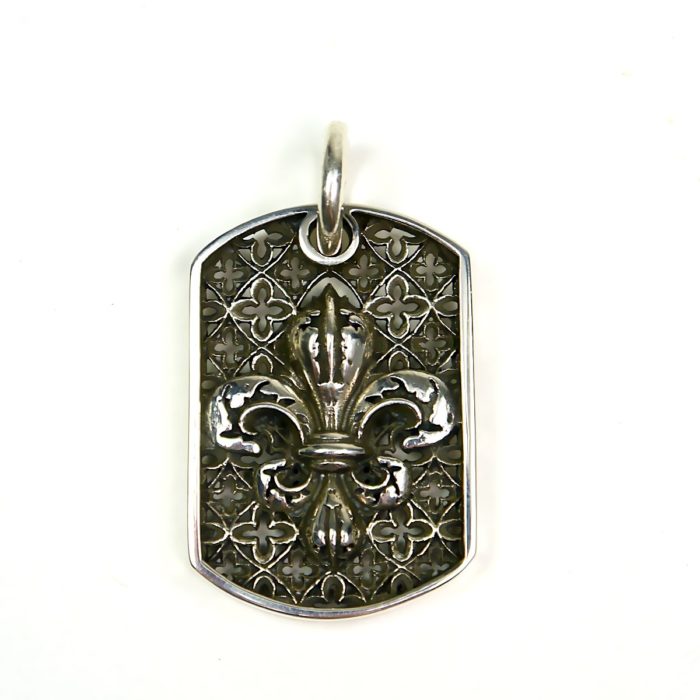 Large Fleur De Lis Relic Dog Tag