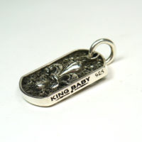 Designer King Baby Large Fleur De Lis Relic Dog Tag in Sterling Silver - Image 2