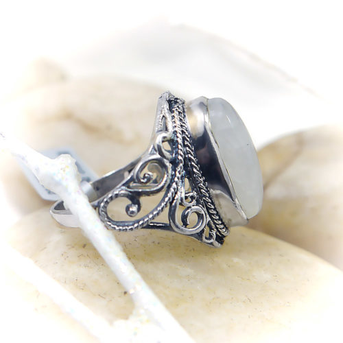 Oval Filigree Moonstone Ring