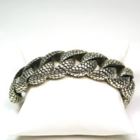Retired Designer King Baby Large Snake Link Bracelet, 9.5" in Sterling Silver