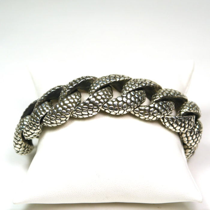 Retired Designer King Baby Large Snake Link Bracelet, 9.5" in Sterling Silver