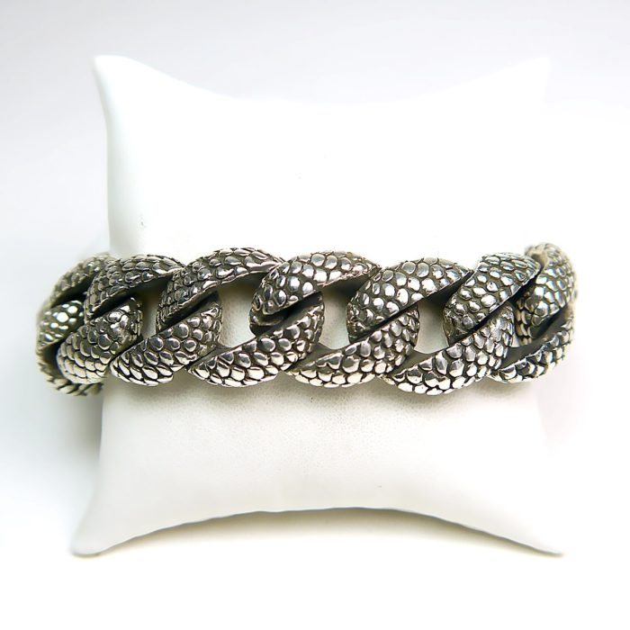 Retired Designer King Baby Large Snake Link Bracelet, 9.5" in Sterling Silver - Image 3