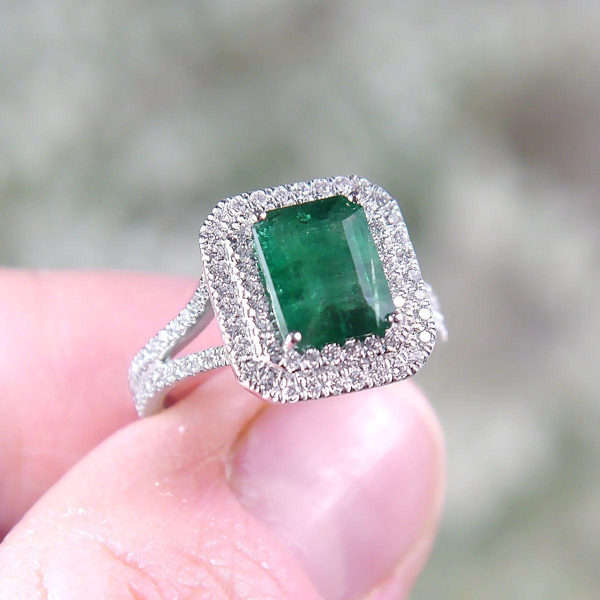 Emerald cut discount jade ring