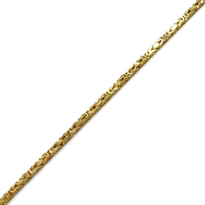 18" 1.8mm byzantine chain in 14k yellow gold