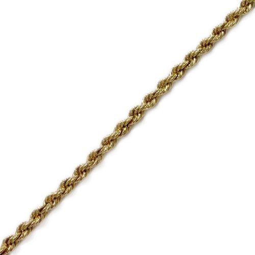 14k Yellow Gold 3mm Solid Rope Chain