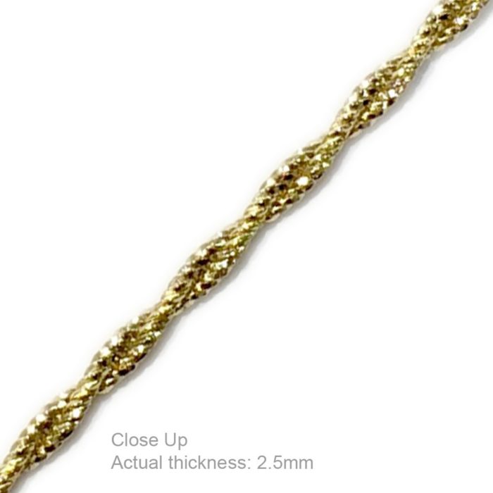 14k Twisted Yellow Gold Chain with Lobster Clasp