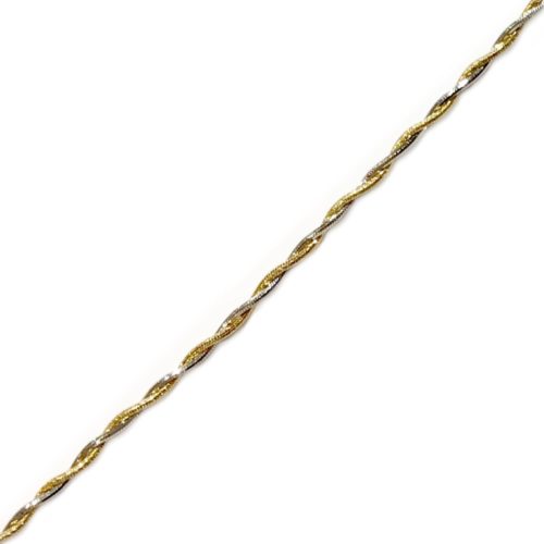 14k Two-Tone Twisted Snake Chain