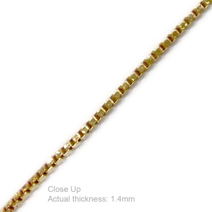 14k Yellow Gold 1.4mm Box Chain 20"