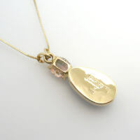Custom Fire Agate and Andalusite Pendant Handmade in 14k Yellow Gold - Image 6