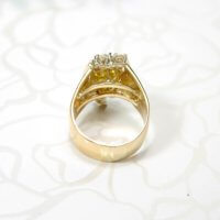 2.36 ct Yellow Diamond Ring with Wide Band in 18k Yellow Gold