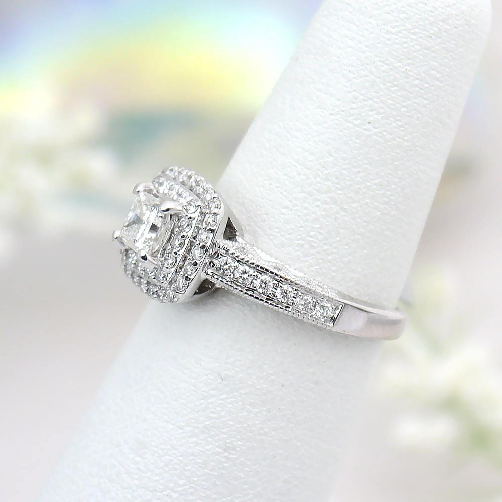 4.20 Ct Cushion Double Halo Twist Shank Engagement Ring G Color VS1 GI –  Kingofjewelry.com