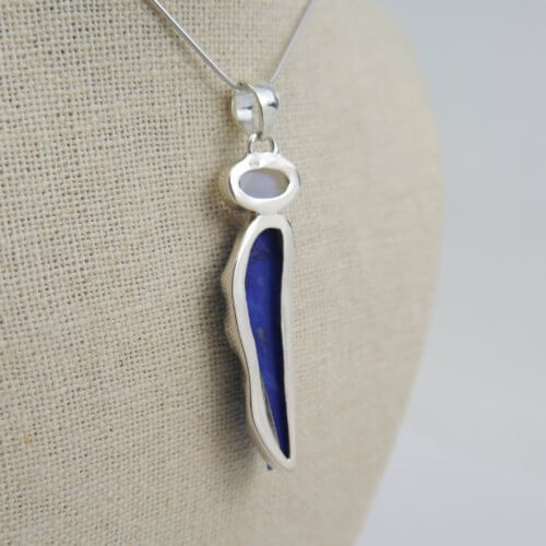 Lapis and Moonstone Pendant in Sterling Silver