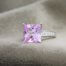 Princess Cut Pink Ice and Cubic Zirconia 14k White Gold Ring