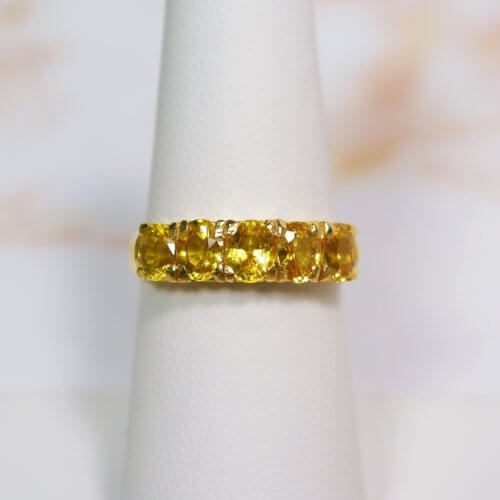 Yellow Oval Sapphire Ring in 14k Yellow Gold